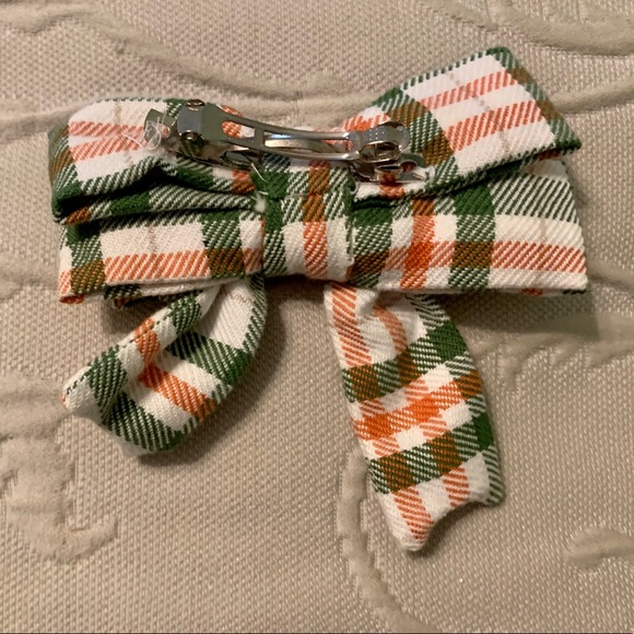 Strasburg Fall plaid cotton hair bow - Picture 4 of 5